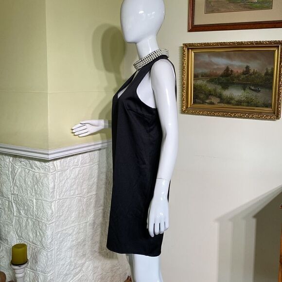 Lulus Black Sleeveless Cocktail Dress Pearl Neckline - Picture 3 of 14